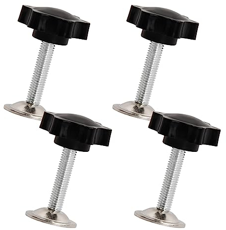 Pinsheng 4Pcs Sterngriff Schrauben, M8x35mm Außengewinde Stahl Schraube mit M8 Nutensteine, Kunststoff Sternschraube Aussengewinde Rändel Schraube für Werkzeugmaschine Möbel