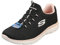 Skechers Damen Summits Artistry Chic Sneaker, Schwarzes Netzgewebe, Hellrosa Besatz, 42 EU