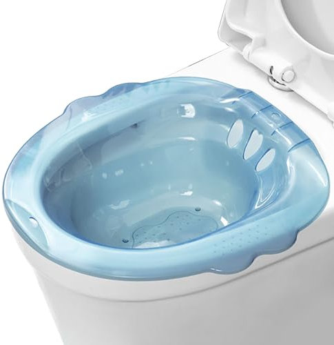 Sitz Bath portátil sobre el inodoro Portable Bidet Anti-Overflow Atipo de bidet de gran capacidad para hemorroides Postparto Atención privada Azul