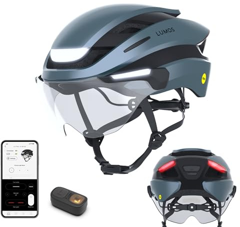 Lumos Ultra E-Bike Smart Helmet | NTA 8776 Certified | Front & Rear LED Lights | Retractable Face Shield | App Controlled | EBike, Scooter, Cycling, Bicycle | Adults, Men Women