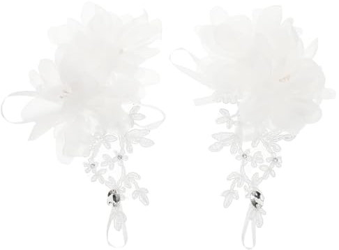 LIFKOME 1 Paar Vintage-inspirierte Kurze Spitzenhandschuhe Für Damen Hochzeit Kostümzubehör Elegante Brauthandschuhe Spitzenhochzeitshandschuhe