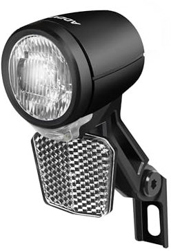 ADDVIEW Dynamo Fahrradlicht 40 Lux Nova M40 – StVZO Frontscheinwerfer mit Tagfahrlicht, Standlichtfunktion, 6V AC, IP65, K-Reflektor, für Nabendynamo oder Seitenläufer geeignet