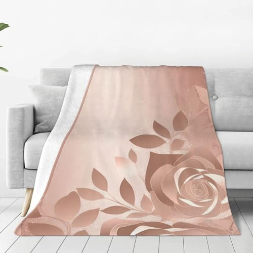 Rose Gold Wallpaper Throw Blanket Lightweight Super Soft Flannel Blankets Cozy Warm Micro Fleece Blankets Home Decor for Couch Sofa Bed Living Room 40X30