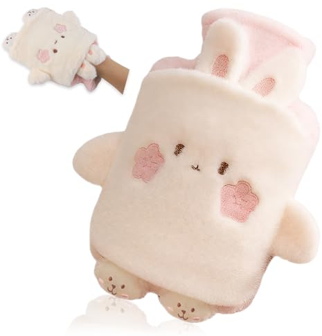 Lvjkes Bolsa agua caliente, Bolsa agua caliente para niños y adultos, Extraíble y apta para limpieza, Prueba de explosiones y fugas