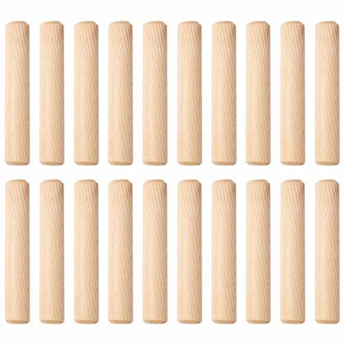 20 tacos de madera estriada, tapones de madera con ranura, tacos de madera dura para renovación de muebles, repuesto de estantes (10 mm x 100 mm)