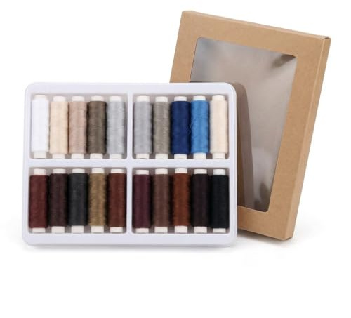 LUCTHY 20 Colour Polyester Sewing Thread Set, Thread Spools for Machine Hand
