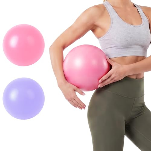 OSDUE Gymnastikboll, 25 cm pilatesbollset och 65 cm anti-burst gymnastikboll balanceboll hudvänlig sittboll reha hemträning, yoga för hemmet gym och kontor | Gym schweizisk boll för yoga, pilates, fitness, graviditet, arbete, balans, stabilitet, kärnträning, fysio, träning