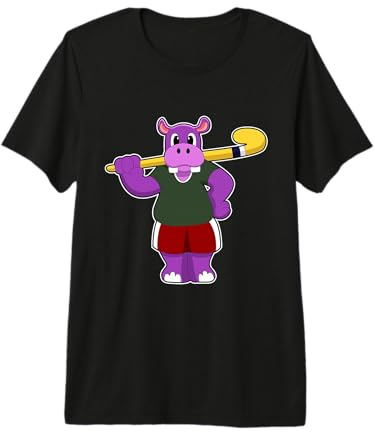 Hipopótamo Hockey sobre Hierba Palo de Hockey sobre Hierba Camiseta Premium
