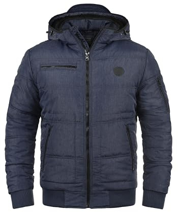 BLEND Boris Teddy Chaquetón Chaqueta De Invierno con Forro De Peluche para Hombre con Capucha, tamaño:L, Color:Navy Teddy (74655)