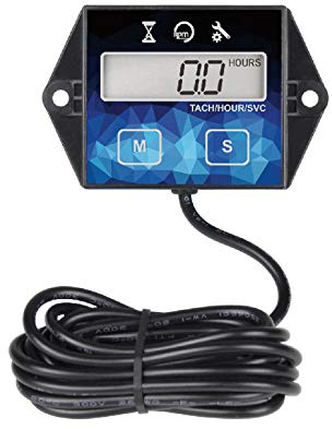 Jayron JR-HM011F Digital Varvräknare Timräknare,Återställbar TOT-timmar,Underhållspåminnelse,Avstängning,Utbytbart Batteri,Används för Gräsklippare Utomhuskraftsutrustning