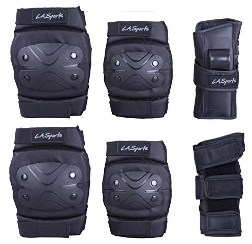 6teiliges Schützer Set mit Knieschützer Ellenbogenschützer und Hand-Protektoren Größe XL Jugendliche / Erwachsene