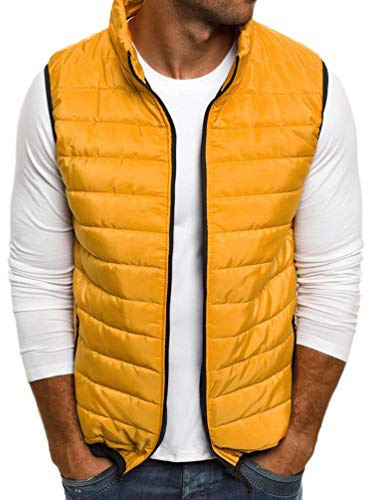 MisFox Chaleco de Pluma para Hombre Sin Mangas Invierno Plumón Ropa Lightweight Transpirable Chaquetas Acolchadas con Bolsillos y Cremallera