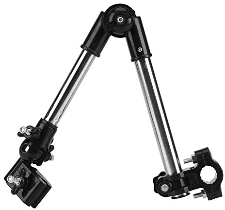 Supporto per Ombrellone, Supporto per Ombrellone Regolabile per Sedie a Rotelle, Deambulatore, Deambulatore, Bicicletta, Carrozzina, Passeggino, Bicicletta(Nero)