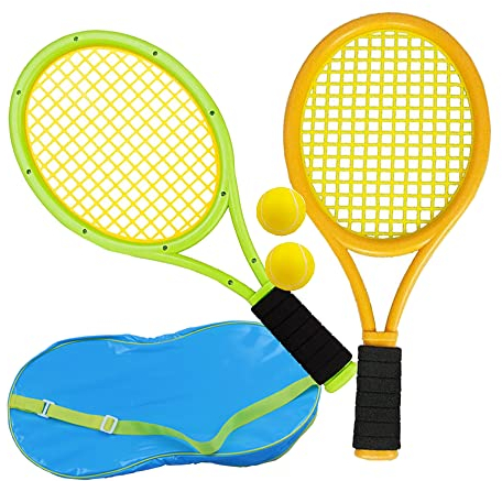 Beachtennis Set Tennisschläger Kinder Schläger Set mit 2 Tennisbälle und Tasche Softball Tennis Spiel Set Kinderspielzeug für Kinder ab 3-6 Jahren