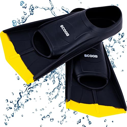 Swimming Fins Swim Flippers for Kids Adults Training Travel Short Blade Flipper for Snorkeling Diving Pool Activities Open Water Equipment for Men Women & Children + Mesh Bag