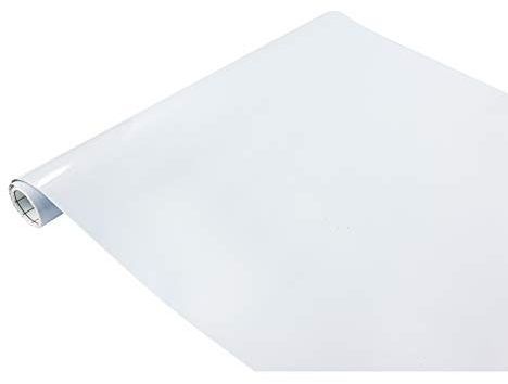 DecoMeister Lavagna Bianca Pellicola autoadesivo Pellicole da parete con penna in feltro pulibile a secco 67,5x150 cm Whiteboard bianca