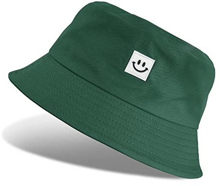 Tuopuda Fischerhüte Herren Damen, Anglerhut Baumwolle, Bucket Hat Faltbar, Sommerhut Outdoor, Kappen Cap Freizeithut zum Wandern Camping Reisen Angeln 56-58cm, Grün