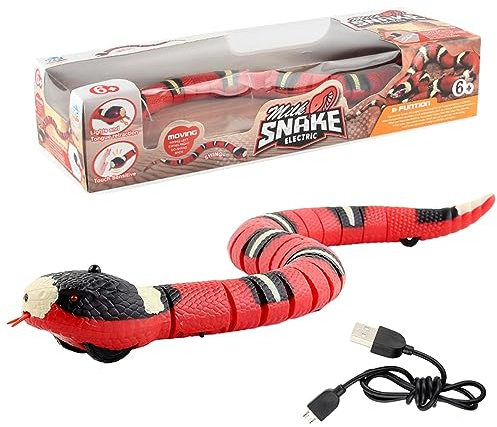 Serpent À Détection Intelligente pour Enfant, Jouet Interactif pour Chat, Rechargeable par USB, Détection Automatique des Obstacles Et L'évasion, Jouet Serpent pour Chat Interactif