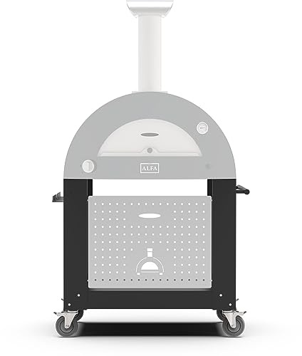 Alfa Forni Carrelli per barbecue e affumicatori della Marca Modello Base per 2 Pizze supporto Nero