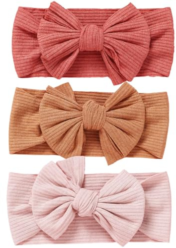 lot de 3 Bandeaux en nylon pour bébé accessoires bebe bandeau bebe fille bandeau bebe fille 0-3 mois Bébé Arc Bandeau Doux Arc Chapeauxfille Nouveau-né Infant Toddler Bandeaux et nœuds Accessoires