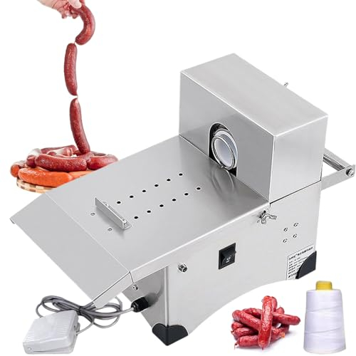Fablestoryem Electric Sausage Knotting Machine, 200W Automatic Sausage Tying Machine, Commercial Sausage Linker Machine for Restaurant, Max Diameter 50mm, Sausage Stuffer,110V