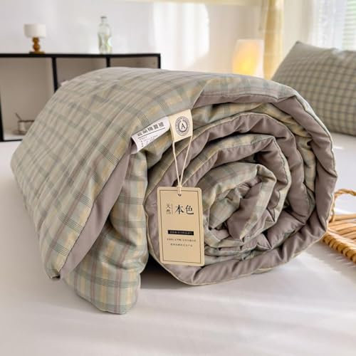 uyeoco Couette D'été, Couverture D'été Fraîche, 100% Coton Lavé, Courtepointe Fine, Douce Et Confortable, Légère Et Respirante, Lavable en Machine,(A6,150x200cm/59x79in)