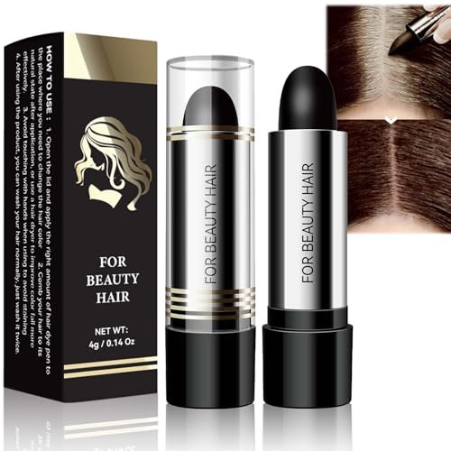Black Hair Dye Pen - Root Touch-Up Stick for Grey Hair - Semi-Permanent & Waterproof - Long Lasting Coverage - Ideal for Beards 1PCS