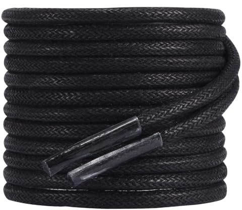 Dafannis Lacci per Scarpe Cerati, ø2,5 mm Lacci Business, 2 Paia Lacci Stringhe Rotonde e Sottili, per Scarpe Stringate Oxford,Derby,Brogue,Chukka,Desert,Ankle Boot