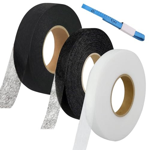 Cinsersr 3 Pack Saumband zum Aufbügeln Waschfest Bügelband zum Kürzen von Hosen Saumband zum Aufbügeln zum Kürzen von Hosen Ohne Nähen Saumband Selbstklebend Bügelband für Vorhänge Stoffe Kleidung