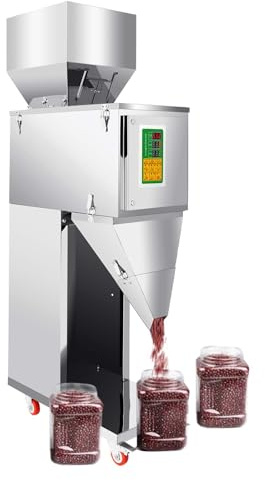 ROMYIX Powder Filling Machine,10-999G/0.02-2.2Lbs, Automatic Filling Machine With Foot Pedal, Stainless Steel Weighing Filling Machine for Beans, Seeds, Grains, Tea, Granulate Packaging