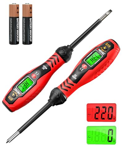 ANENG Voltage Tester with Screwdriver Electrical Tester Tool Non Contact Voltage Detector Dual Range AC 11V/30V-1000V,Live/Null Wire Electric Tester with LCD Display,Buzzer Alarm,Breakpoint Finder