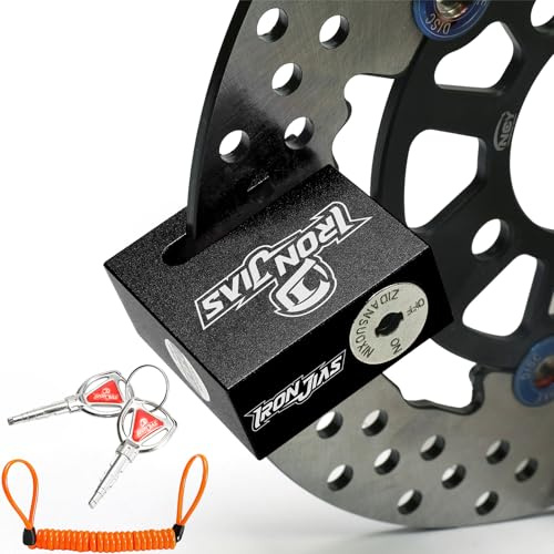 Candado de disco de freno de moto antirrobo a prueba de agua de disco sin alarma de disco de freno de aleación de 7 mm con cable de recordatorio negro