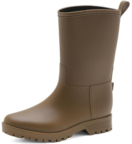 Mufanton Bottes de Pluie Chic pour Femmes Bottes en Caoutchouc Botte Tendance et Elégante Bottines de Pluie Antidérapant et Durable Jardin Boots
