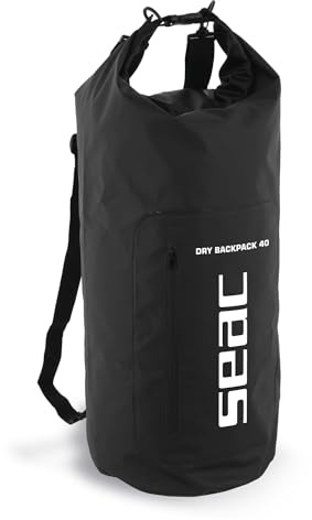 SEAC Dry Backpack – Sacca Stagna Impermeabile 40L (78×47 cm) con Chiusura Roll-Top, Zaino con Spallacci Regolabili e Tasca Esterna | Dry Bag per Mare, Barca, Kayak, SUP e Outdoor