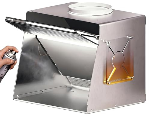 COUCHO Stazione di verniciatura per aerografo, Cabina di verniciatura modellismo, Vernice aerografo con Ventola Scarico da 5000 Giri/min, Kit Scatola spruzzatura Vernice Pittura Fai-da-Te