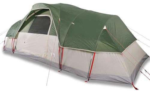 HOMELEN Familjetält, kupoltält, 11 personer, tält, vattentät, vindtät, polyester, 185T, PU-beläggning, avtagbart övertält, nätventilation, insektsskydd, E-port, strömanslutning, 2 sovkabiner, camping