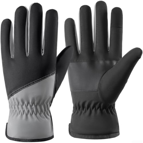 Vasiumic Gants de ski thermiques, gants d'hiver pour homme et femme, résistants au vent, doublure en polaire antidérapante pour cyclisme, équitation (noir)