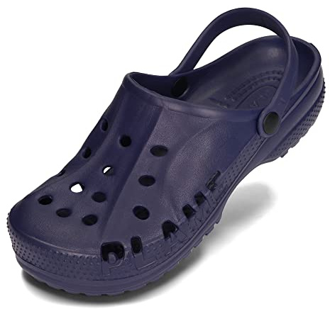 PLAME Zuecos Eva para Hombre Impermeables Zapatos de Jardín Muy Ligeros 41-46 EU (Azul Marino, Sistema Tallas Calzado EU, Adulto, Números, Mediano, 45)