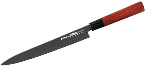 SAMURA Okinawa, coltello Yanagiba Stonewash da 240 mm, coltello giapponese per sushi di alta qualità