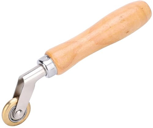 Andrückrolle, Stachelwalze Andrückwalze Andruckrolle Gummiwalze mit 5-Zoll Holzgriff Seam Roller Roofing Handschweißrolle für wasserdichtes Ecknaht Messing-Pressrad