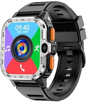 Reloj inteligente 2024 con tarjeta SIM de red 4G de 2 pulgadas, GPS, WIFI, NFC, cámara dual, resistente, 64 G ROM, almacenamiento Gooogle Play IP67 Android Smartwatch (plata, 4 GB 64 GB)