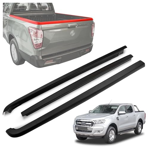 CHROMEMASTER Copertura per il Bordo del Cassone Pick-up Compatibile con Ford Ranger Crew Cab 4D 2011-2023 | Striscia Protettiva per il Bordo di Carico; Protezione Paraurti, Protezione Contro i Danni