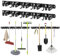 JABNOW Besenhalterung Wand 2 Stück，10 Halter und 8 Haken Gerätehalter Edelstahl，Besenhalter Werkzeughalter Wand für Garagen Garten Küche (schwarz)