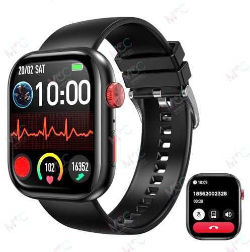 CRVMSM Smartwatch Damen Herren, 2.01'' HD Großbildschirm Fitness Tracker, With Telefonfunktion, 120+ Sportmodi Fitnessuhr/Schrittzähler/Pulsuhr/Schlaftracker, IP68 Wasserdicht Sportuhr für Android&iOS