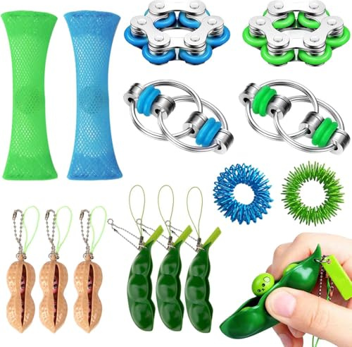 HA BIN 14 Pièces Fidget Toys, Fidget Toys Anti Stress, pour Adultes et Enfants, Jouet Anti-Stress, Spinner