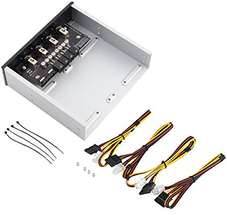 BAFOVY Interrupteur d'alimentation pour Disque Dur, Contrôleur HDD 4 Voies avec Entrées 15P et IDE pour PC de Bureau, Interrupteur de Commande d'alimentation en Plastique + Métal pour Plusieurs