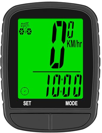 Vroomoto Velocímetro de Bicicleta Odómetro Velocímetro Inalámbrico para Computadora de Bicicleta, 24 Funciones Auto Sleep Wake Up Luz Fondo Odómetro Ciclo ABS con Luz Fondo (585 Negro con Cable)