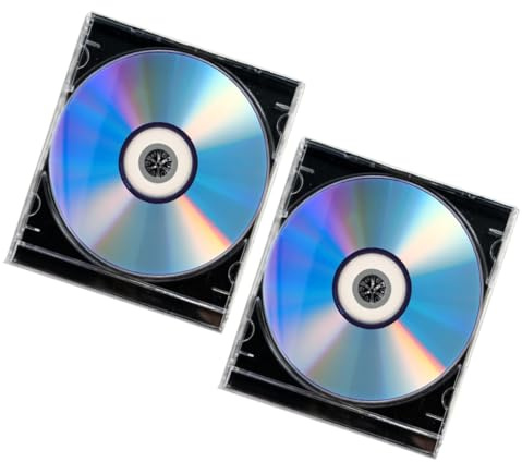 Genérico Discos DVD Vírgenes Grabables CD de Música Vacíos 2 Juegos con Estuche para Almacenamiento de Audio, Impresión, Grabación de Datos y Archivos Telefónicos, Compatibles para Uso