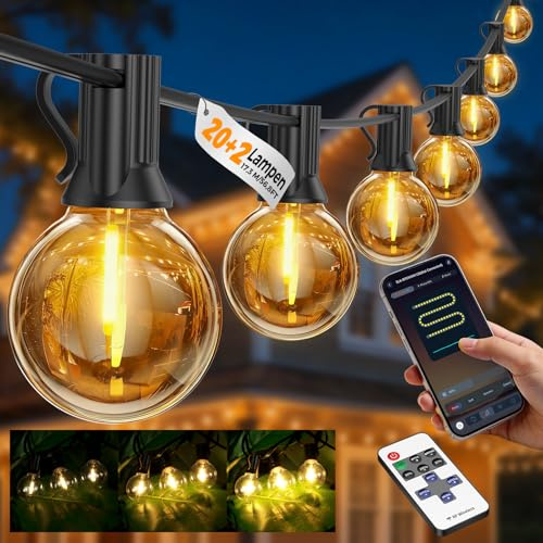 Lichterkette Außen Strom mit App & Fernbedienung (Doppelsteuerung)-17.3 M