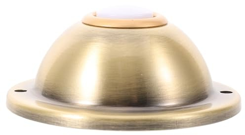 Gadpiparty Timbre de Puerta Botón Pulsador Metálico Redondo y Cable, Diseño Vintage Dorado, Placa para Timbre Decorativa para Uso en Casas y Comercios, Campana Retro para Exteriores